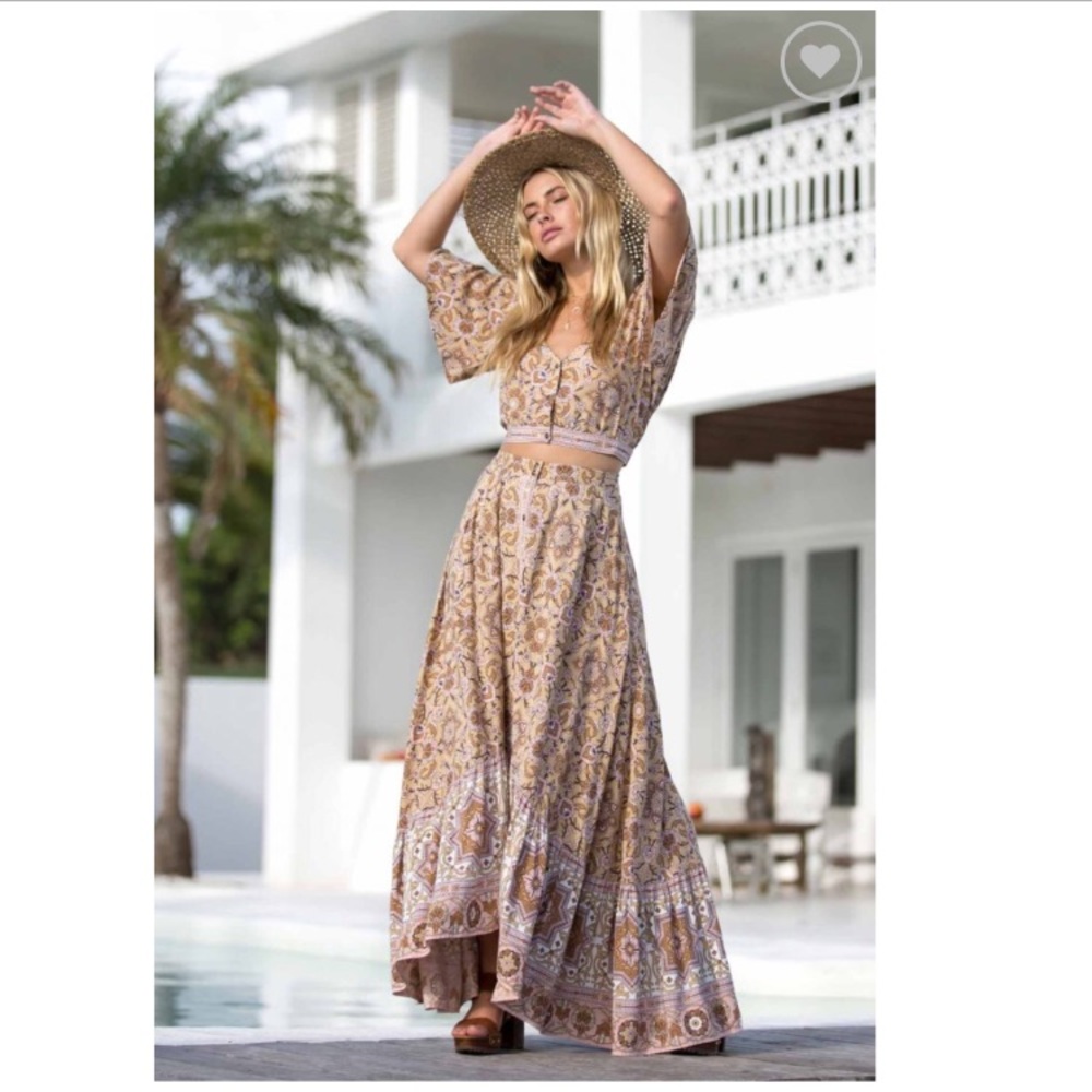 Pastel Designs Maxi Skirt NWT